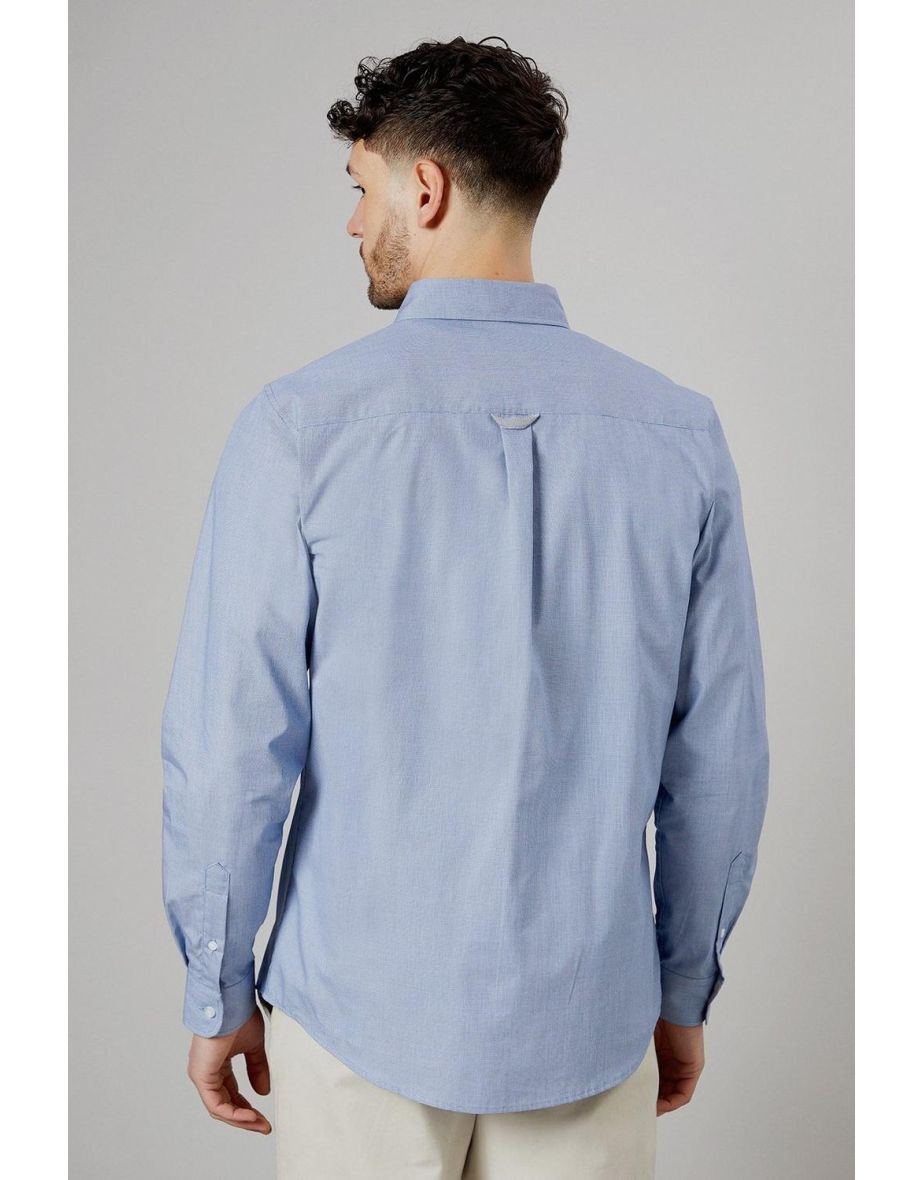 Navy Textured Long Sleeve Shirt - 3