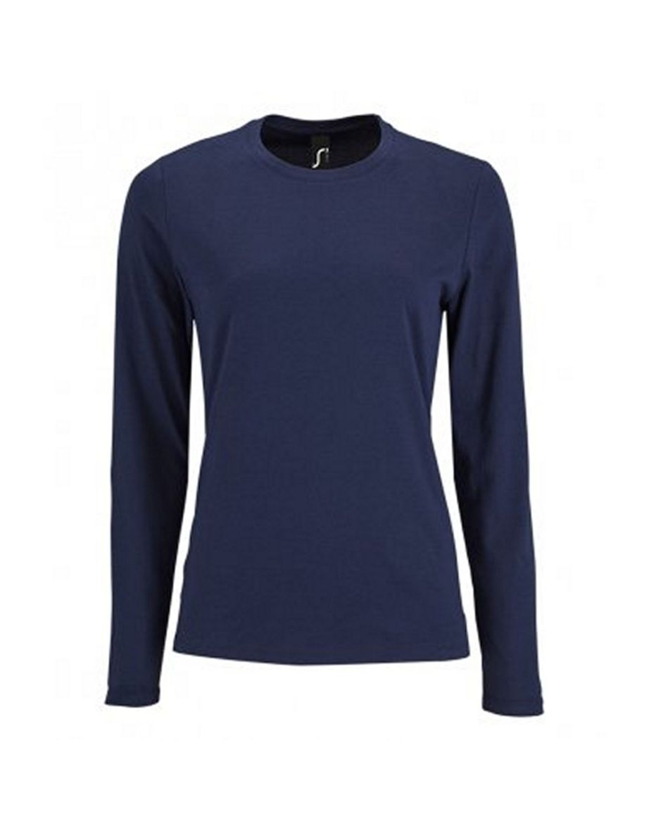 SOLS Womens/Ladies Imperial Long Sleeve T-Shirt - French Navy