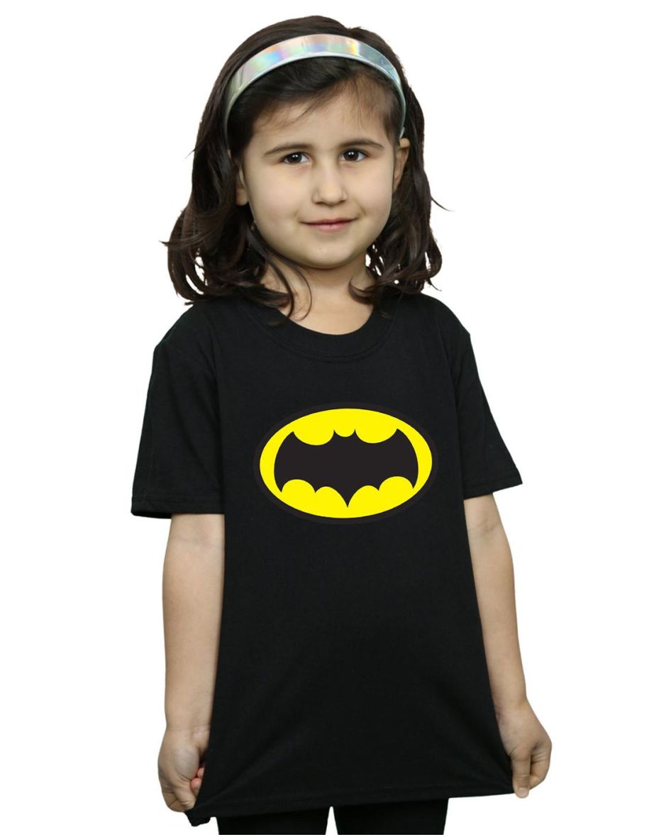 DC Comics Girls Batman TV Series Logo Cotton T-Shirt - Black
