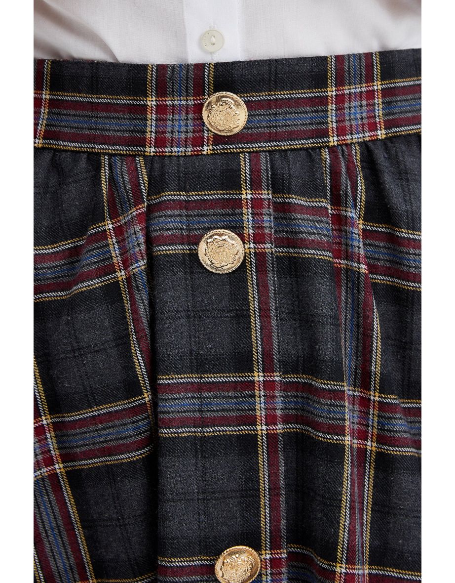 PLAID VEST AND SKIRT SET - 5