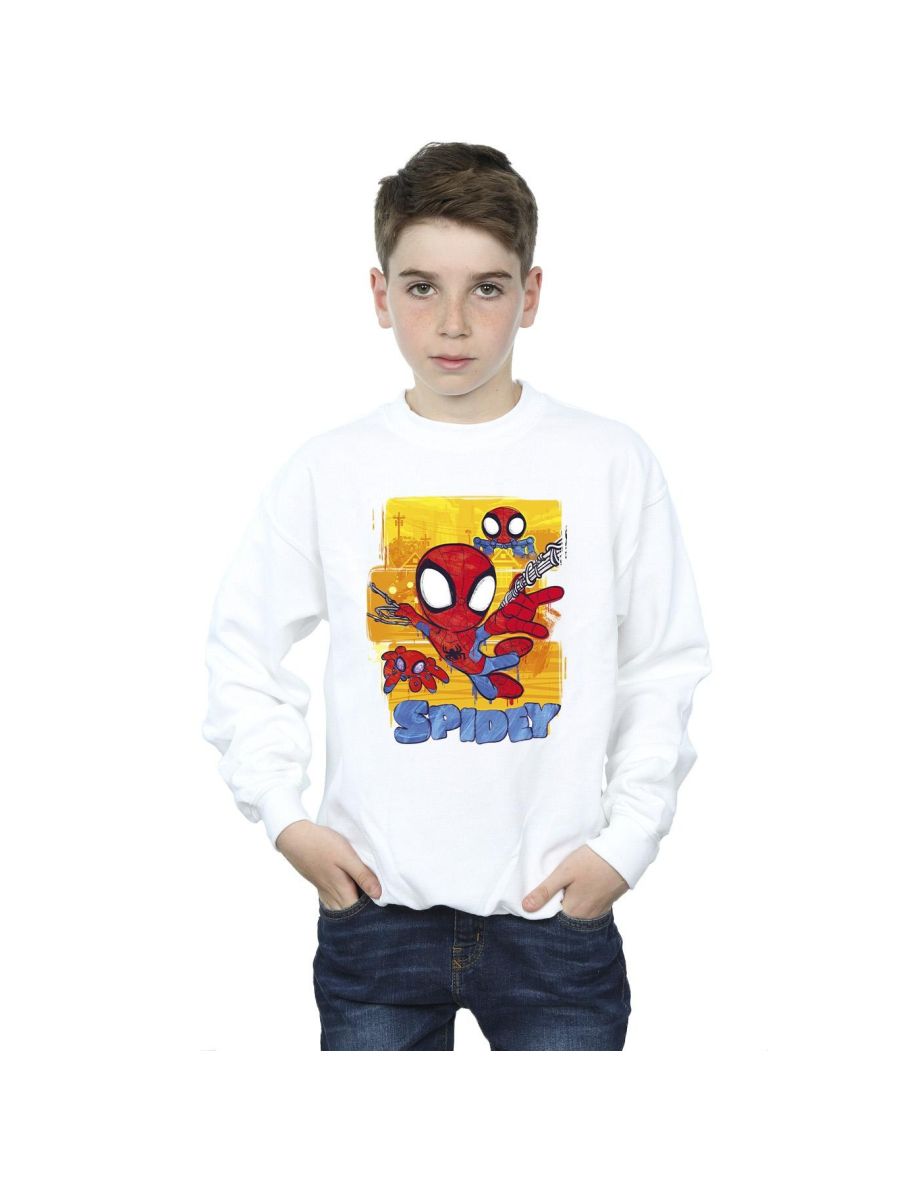 Marvel Boys Spidey And His Amazing Friends Flying Sweatshirt - White