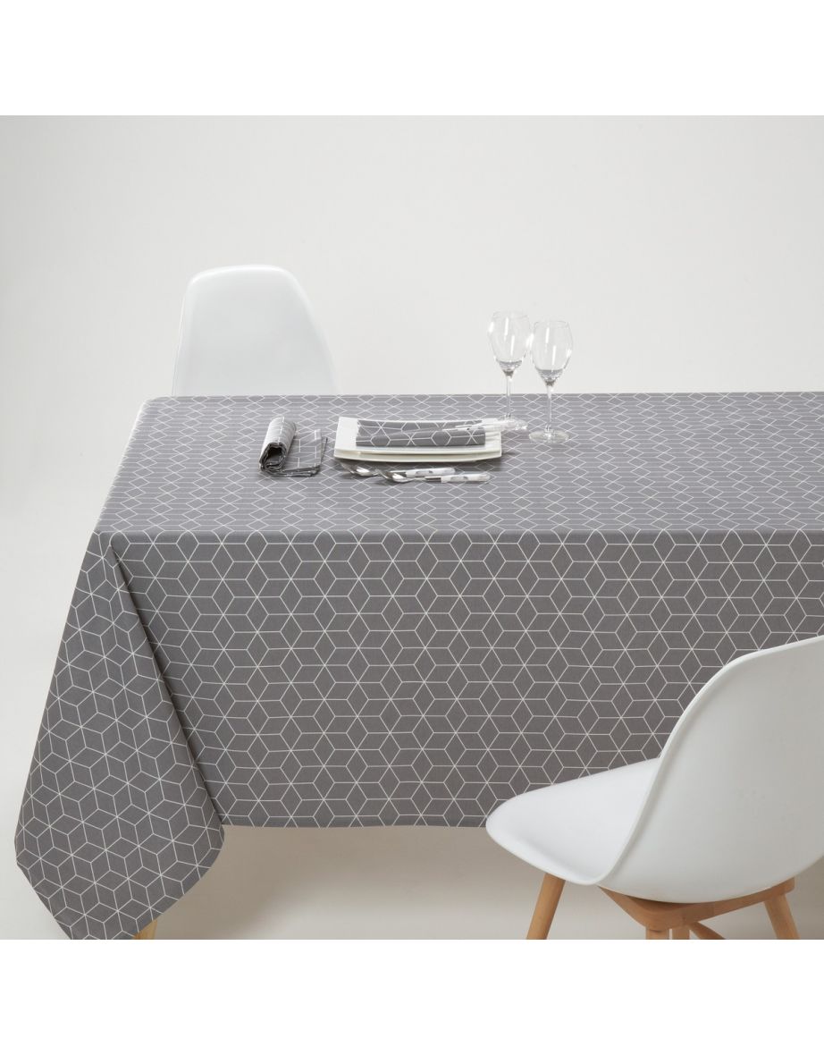Geometric Printed Polycotton Tablecloth
