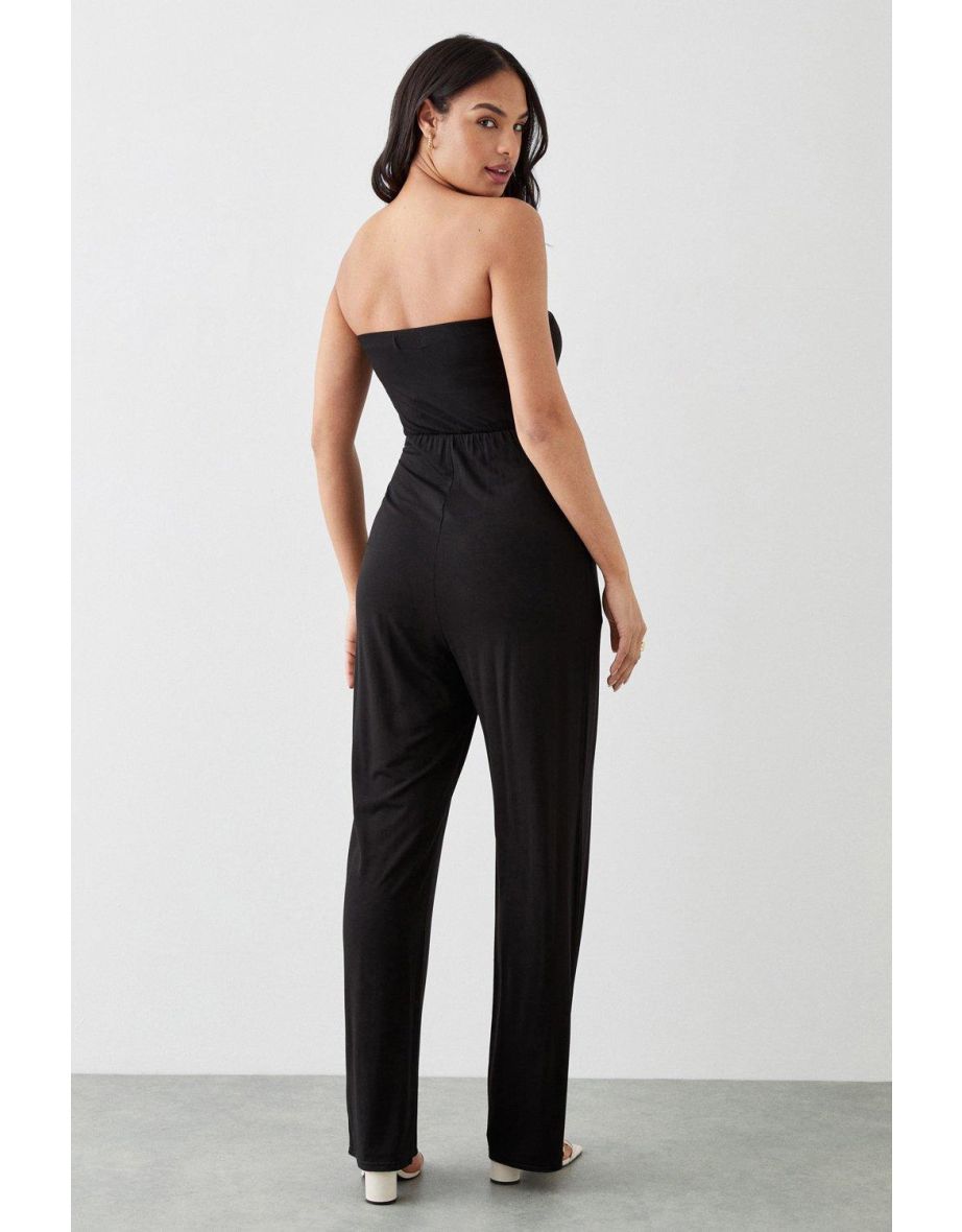 Black Bandeu Jumpsuit With Pockets - 2