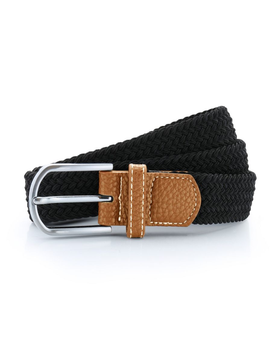Asquith & Fox Mens Woven Braid Stretch Belt - Black