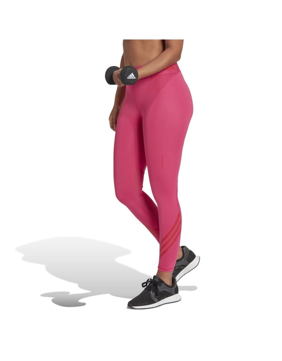 Women's adidas Techfit 3-Stripes 7/8 Leggings in Pink