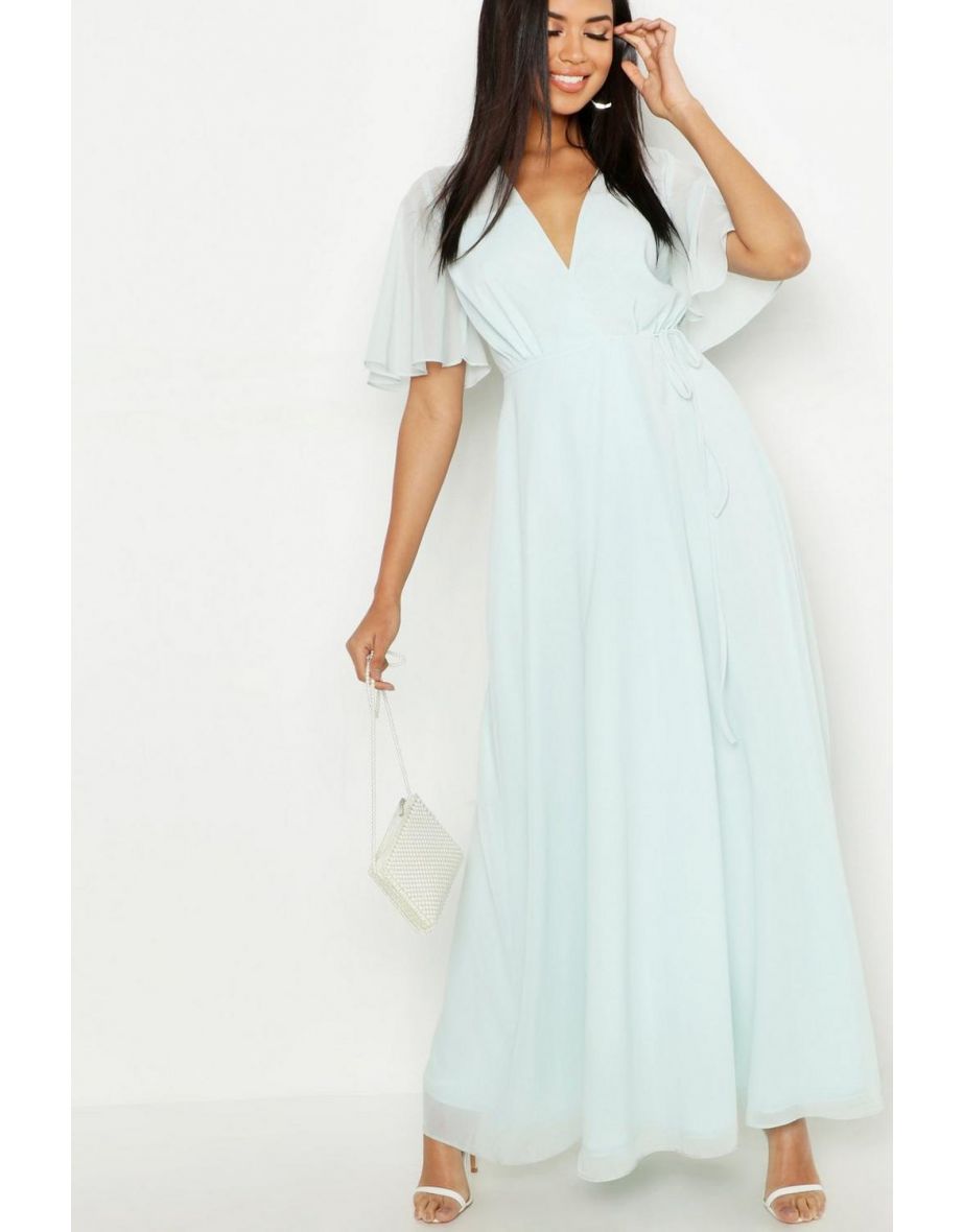 Chiffon Angel Sleeve Maxi Dress - blush - 3
