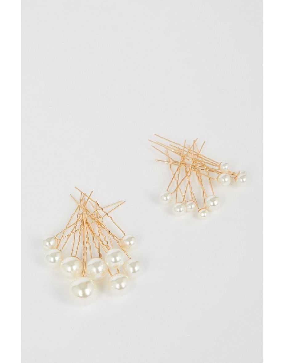 Pearl Spiral Twist Hair Pins - 1