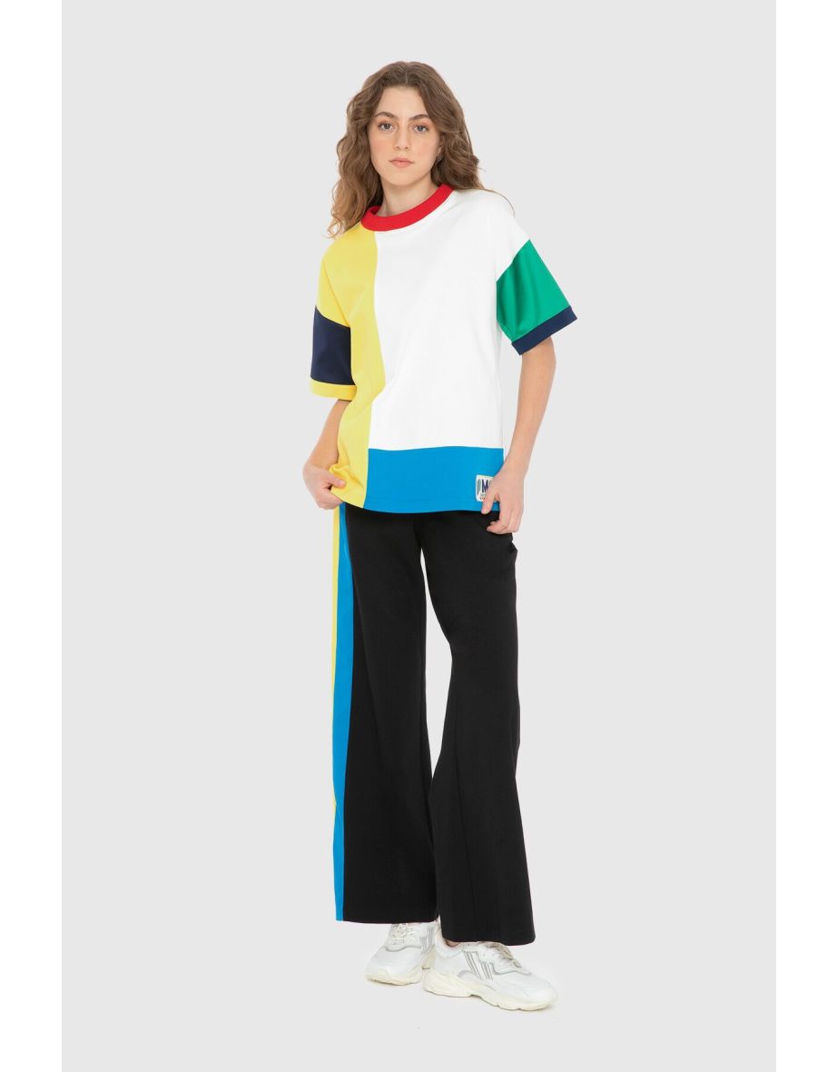Crest Detailed Colorblock Tshirt