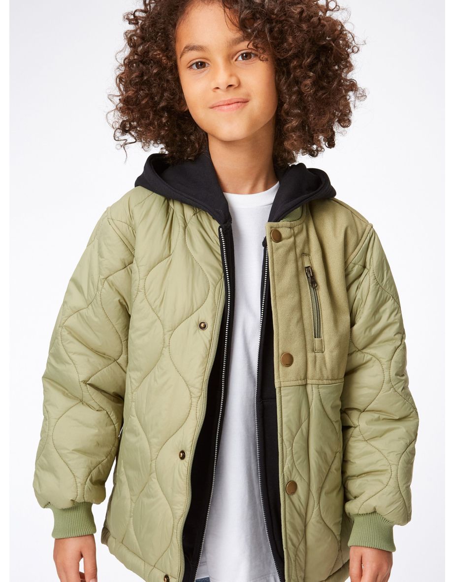 Boys Quilted Jacket in Green