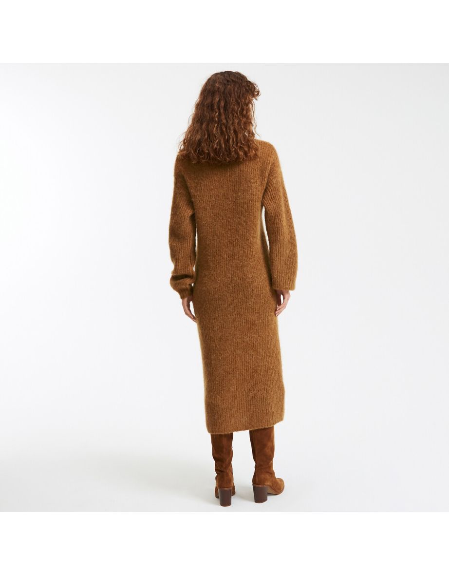 Alpaca Mix Jumper/Sweater Dress with Long Sleeves - 3