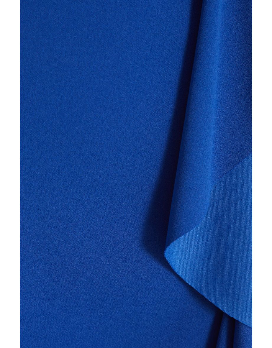 Blue Frill Wrap Midi Dress - 5