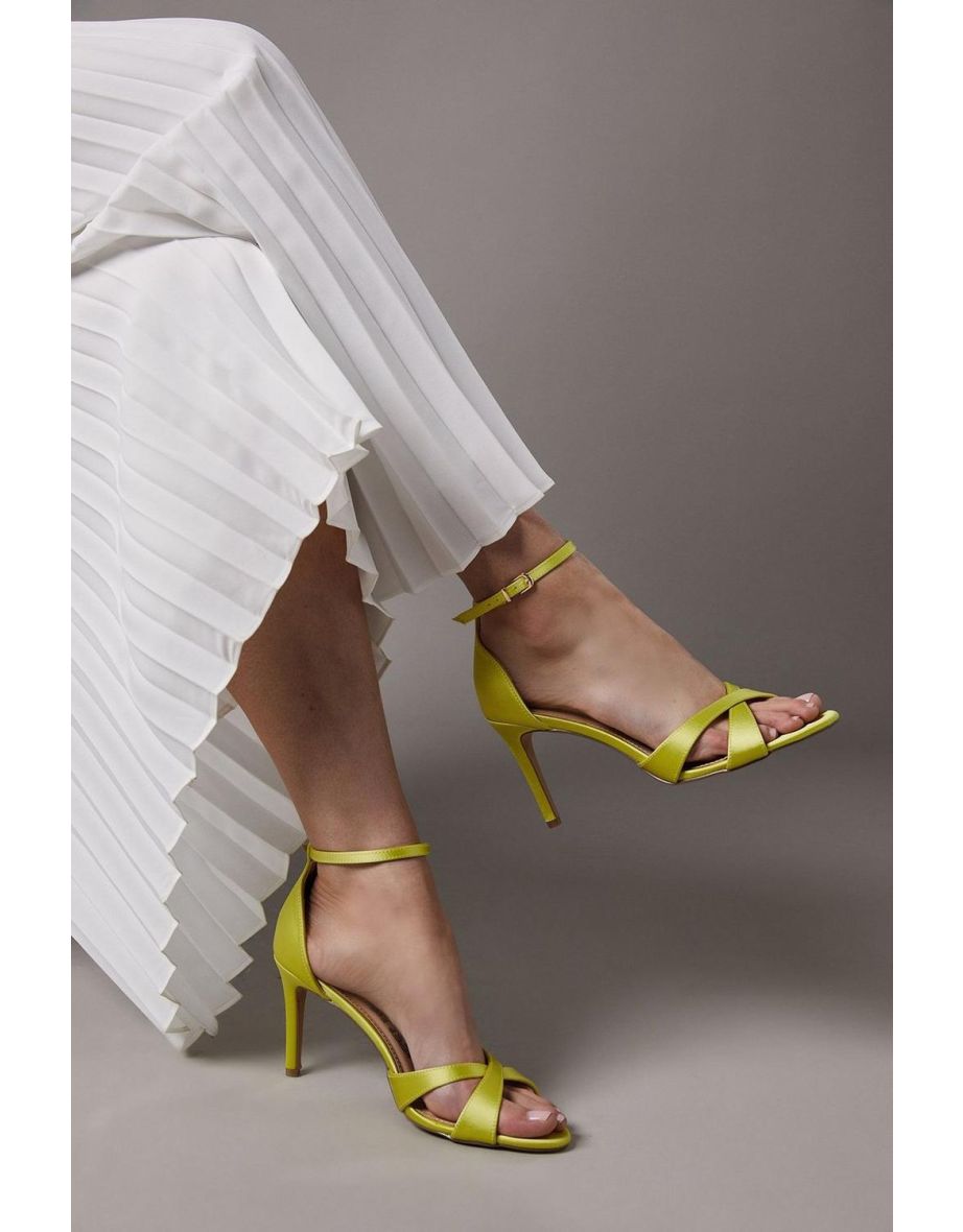 Cadenza Satin Cross Strap High Stiletto Heel Sandals - 3