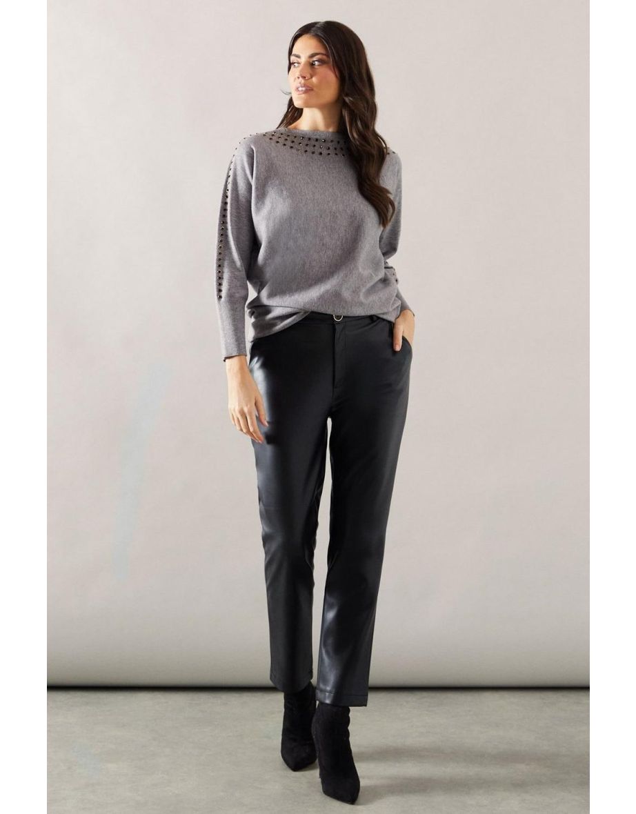 Stud Detail Boat Neck Tunic - 3