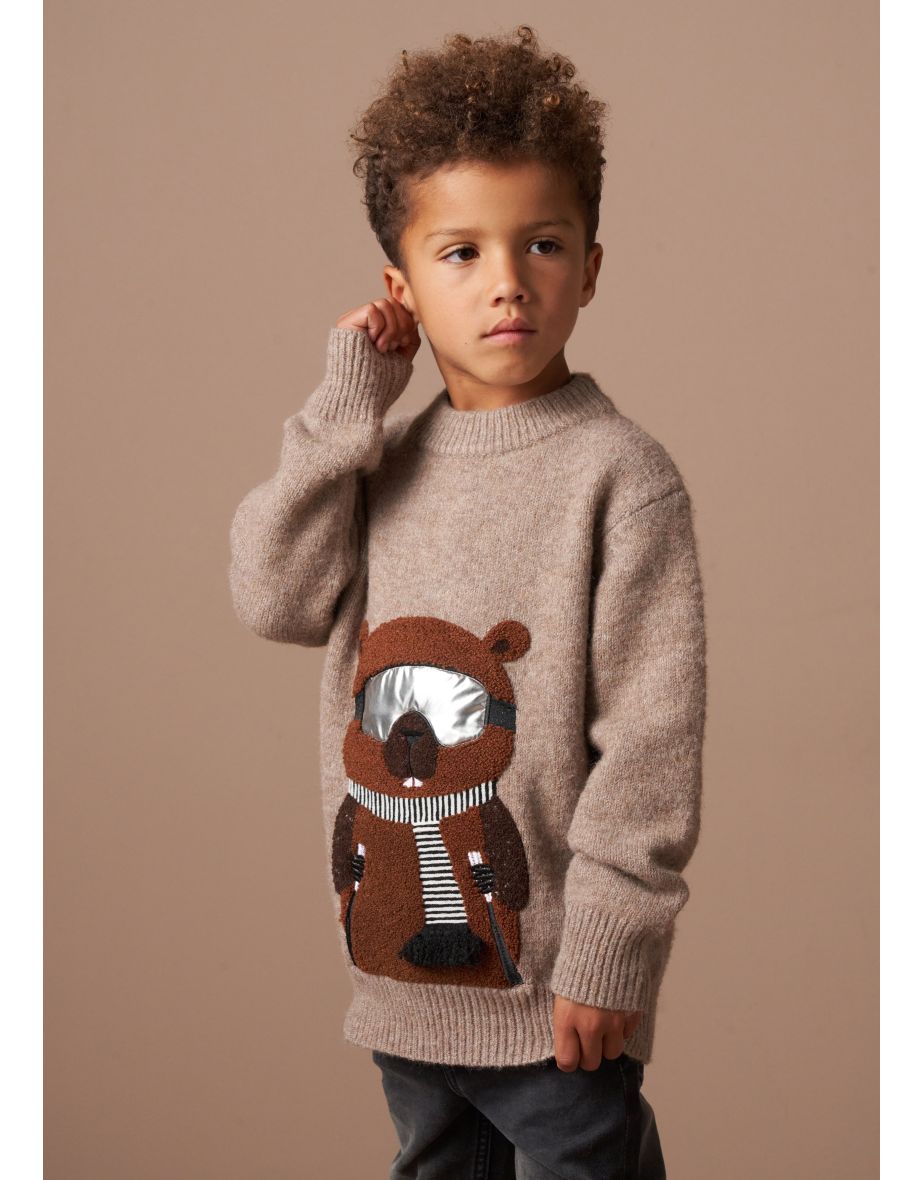Jules Brown Borg Ski Beaver Knit