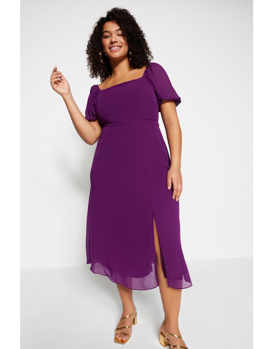 Plus Size Dress - Purple - A-line