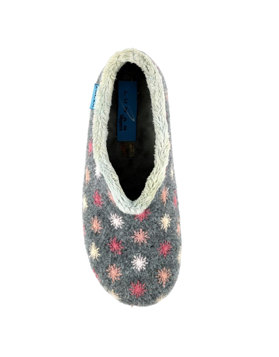 Lunar Womens/Ladies Sundance Felt Slippers - Grey - 3