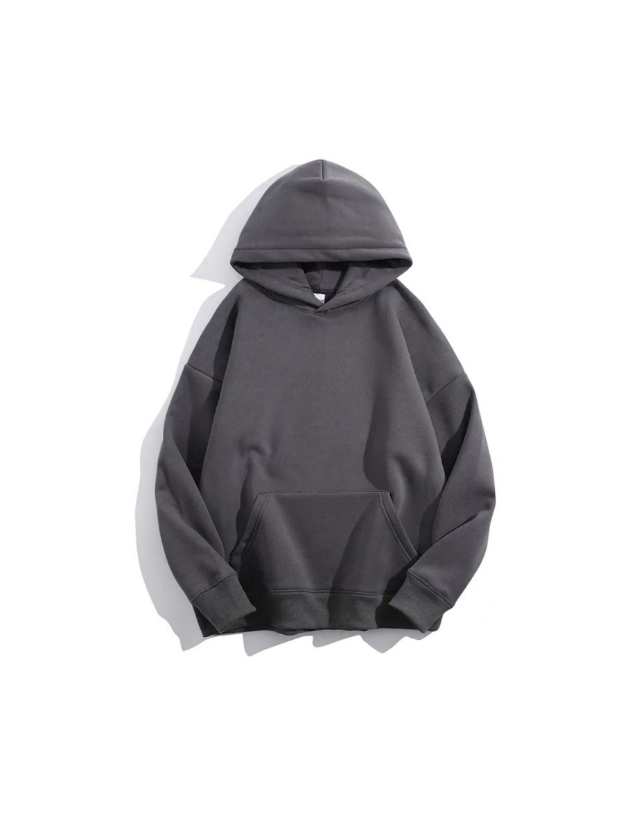 Women's 3 Yarn Smoke Plain Oversize Hooded Sweatshirt Hodie