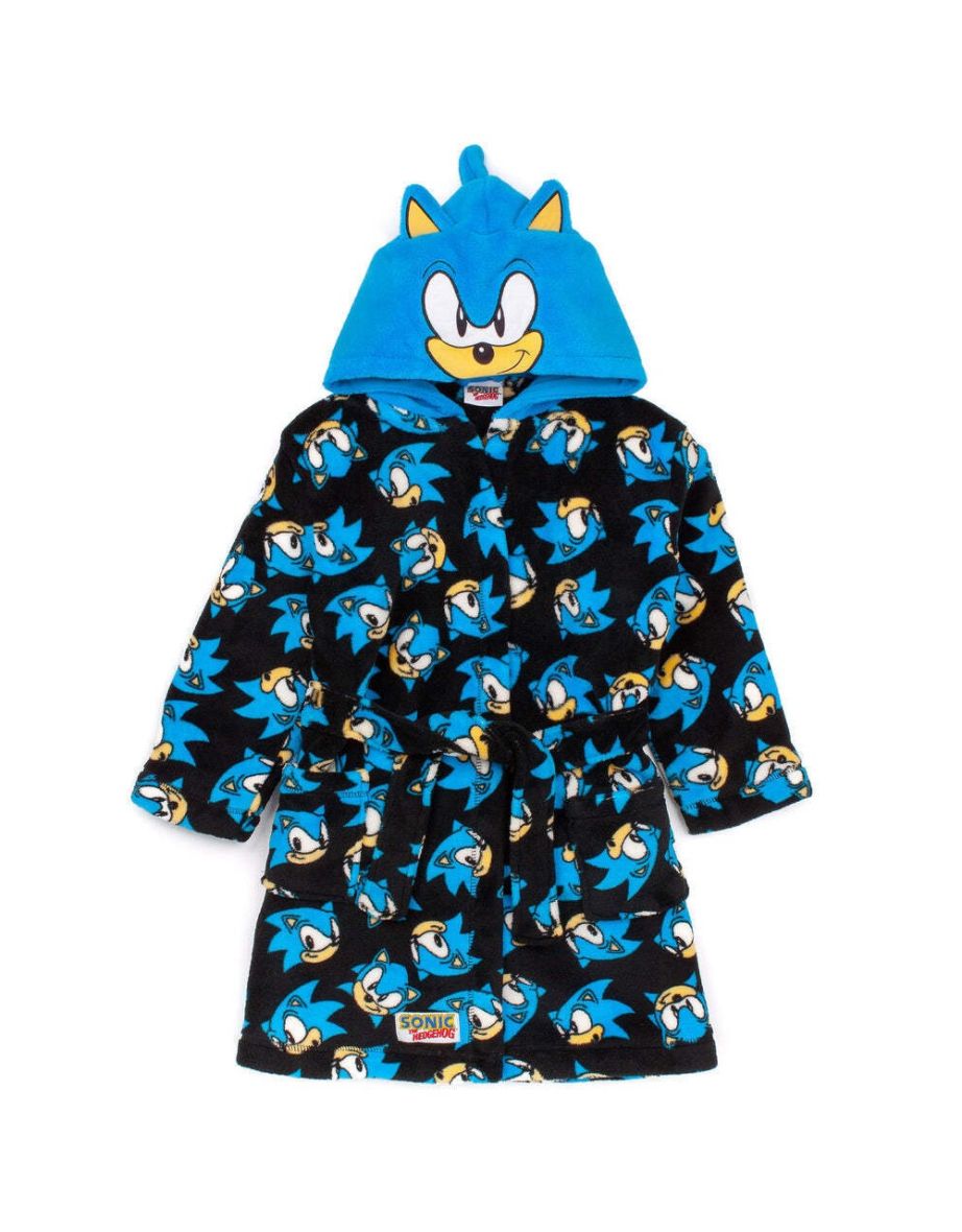 Sonic The Hedgehog Childrens/Kids Dressing Gown - Black/Blue