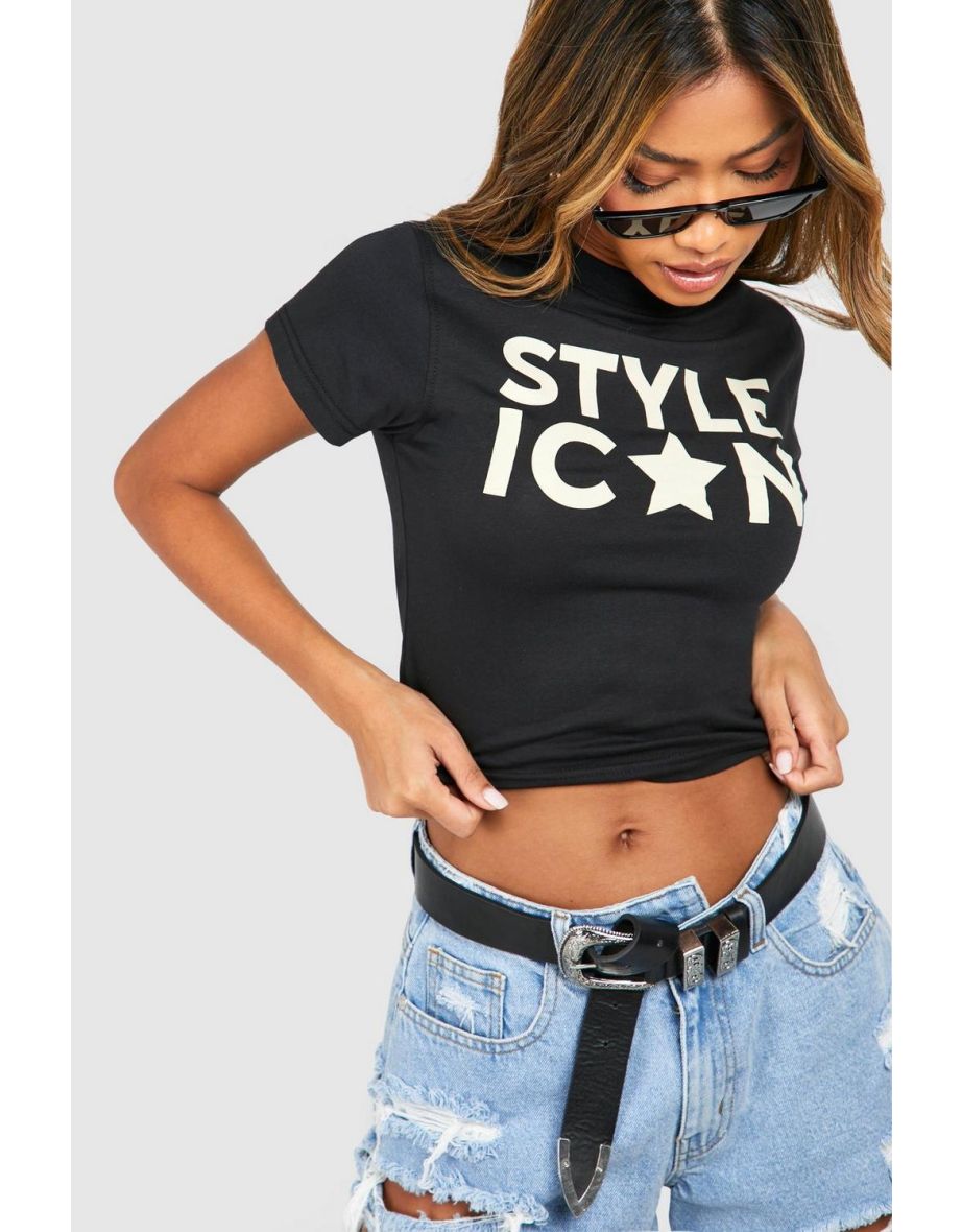 Style Icon Baby Tee - black