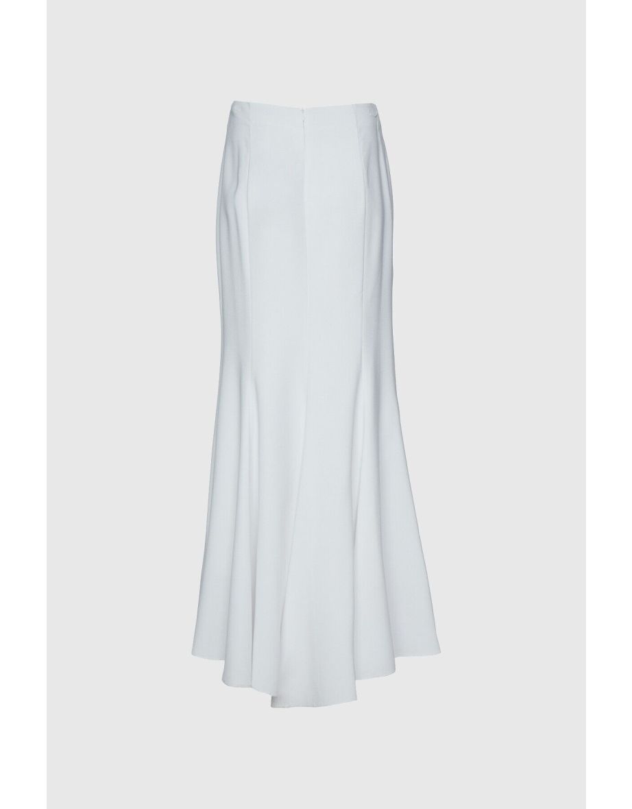 Crepe Long Fish Ecru Skirt - 2