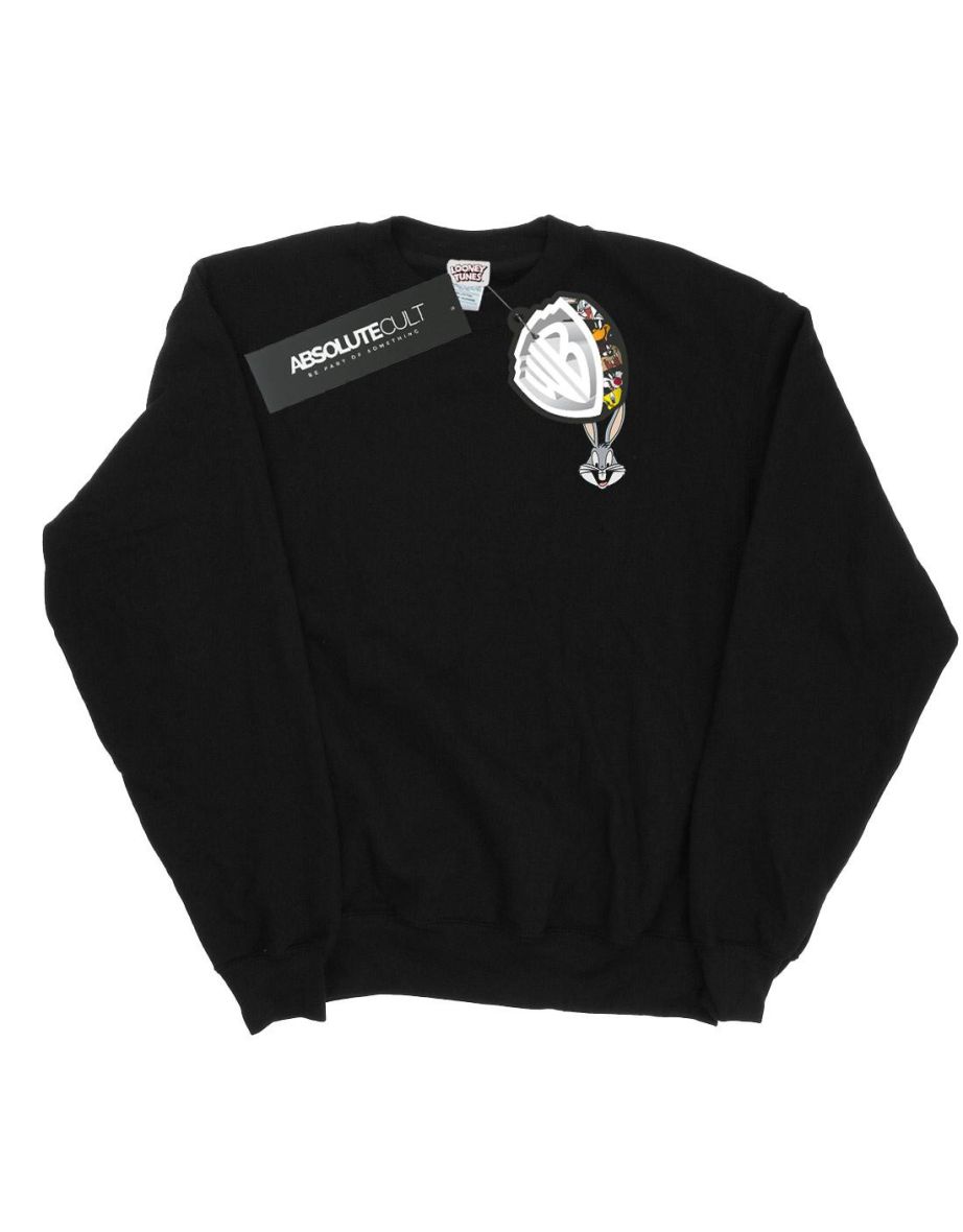 Looney Tunes Boys Bugs Bunny Breast Print Sweatshirt - Black