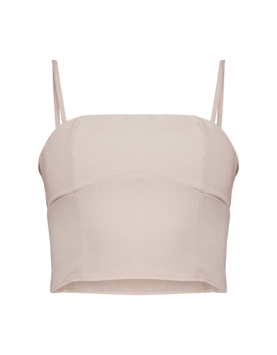 Stone Woven Straight Neck Cami Top - 4