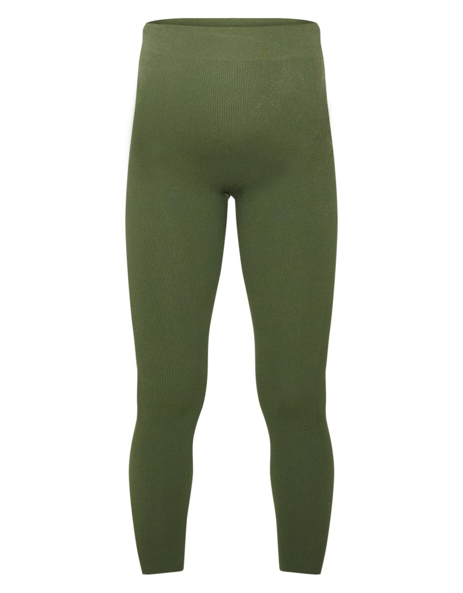 Maternity Dark Green Contour Ribbed Leggings - 4