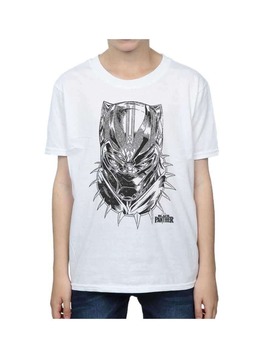 Marvel Boys Black Panther Spray Headshot T-Shirt - White - 3