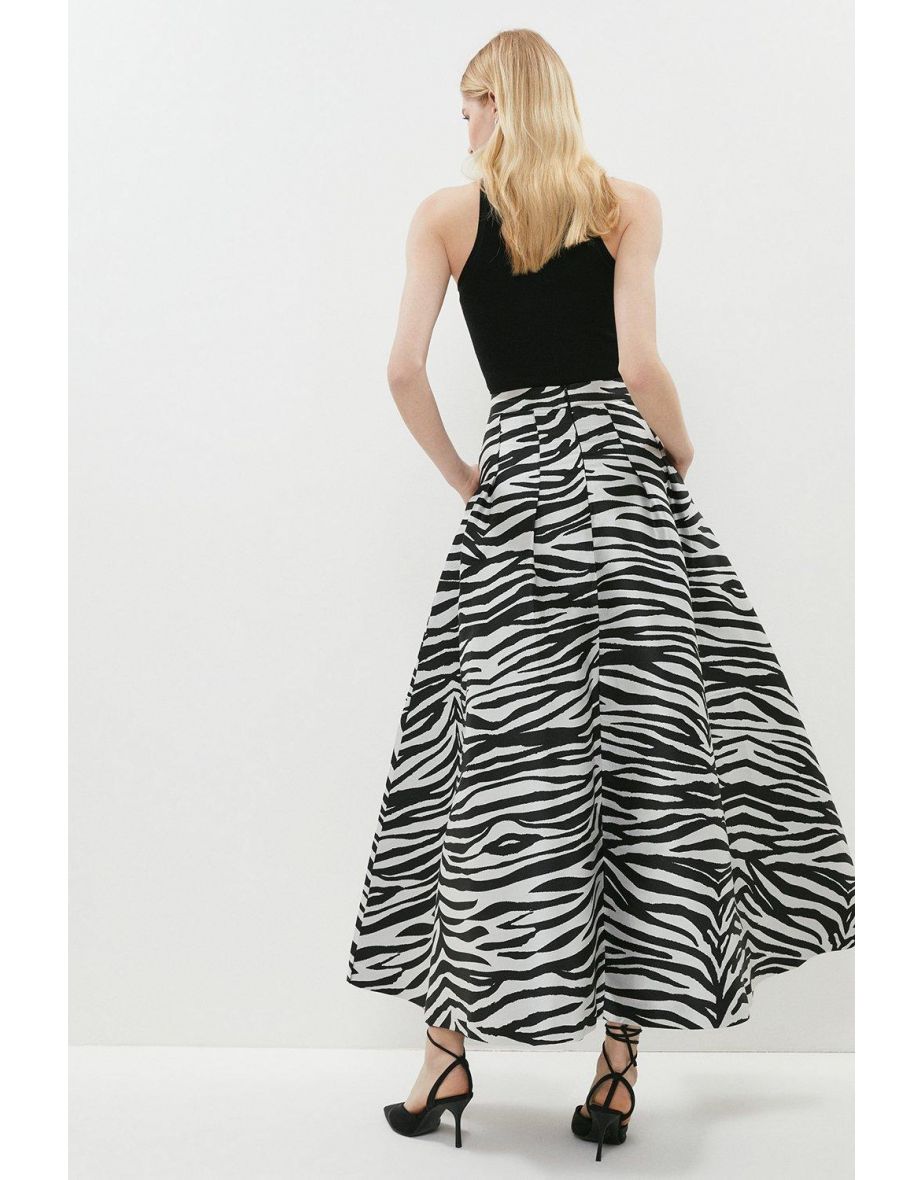 Zebra Jacquard Maxi Skirt - 2