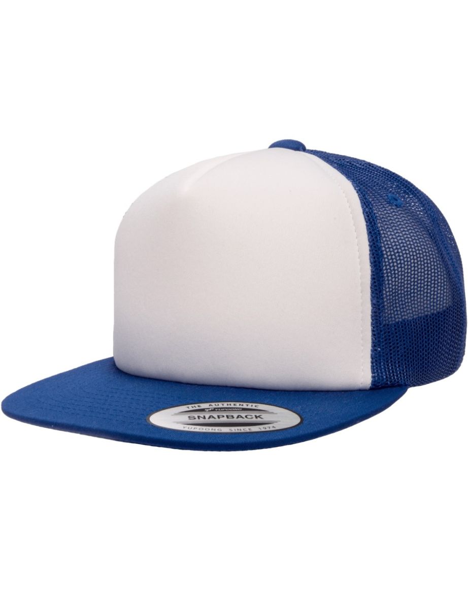 Flexfit By Yupoong Foam Trucker Cap With White Front - Royal/White/Royal - 3