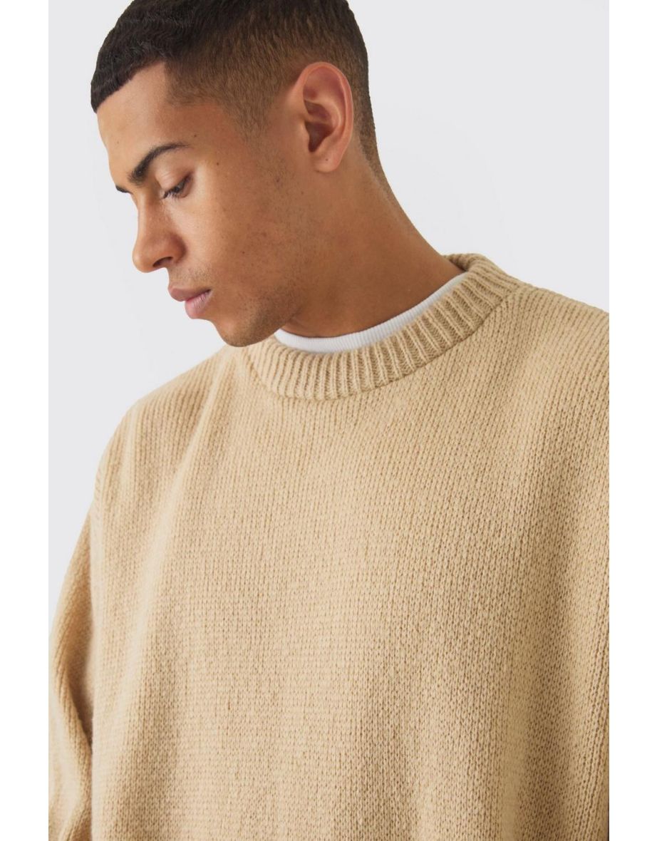 Oversized Boxy Brushed Knitted Jumper - 2