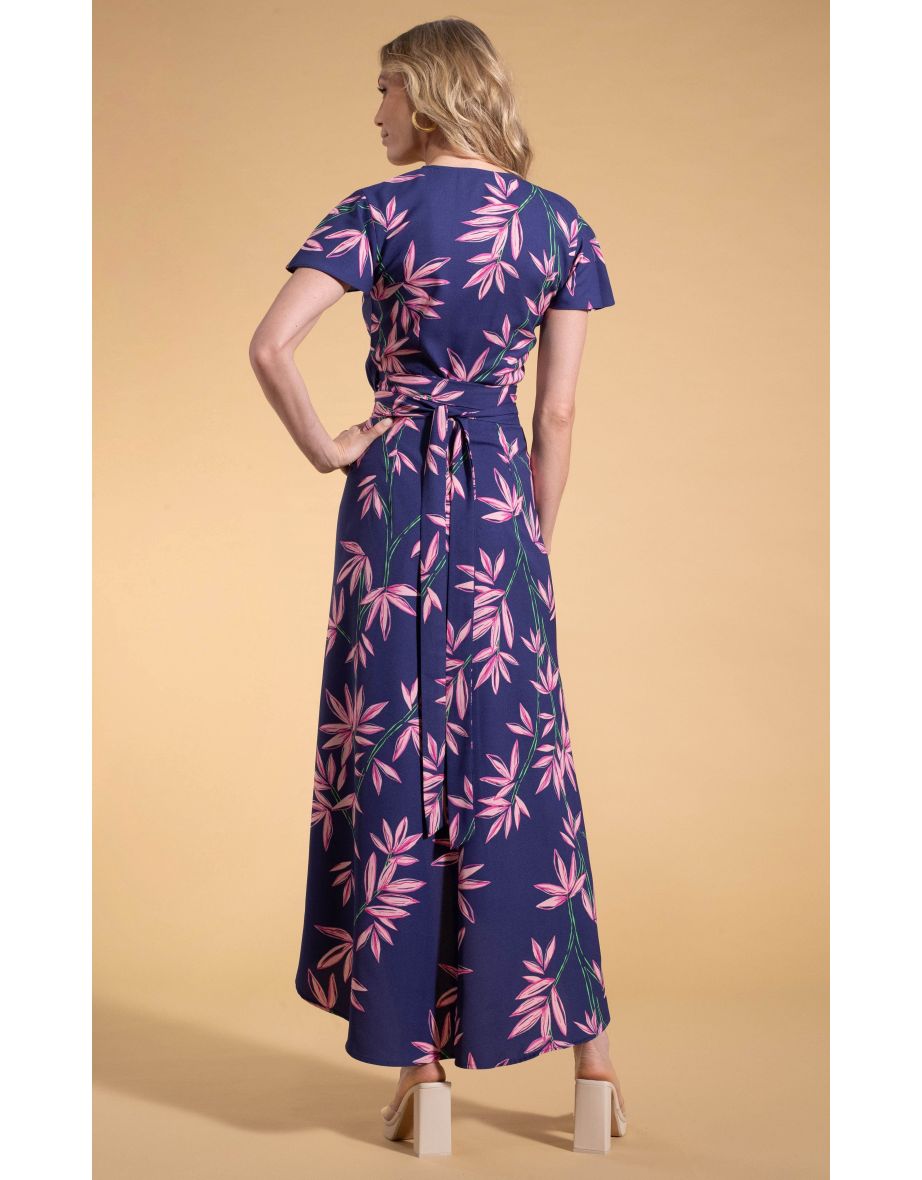 Cayenne Wrap Dress in Bamboo Navy Base - 3