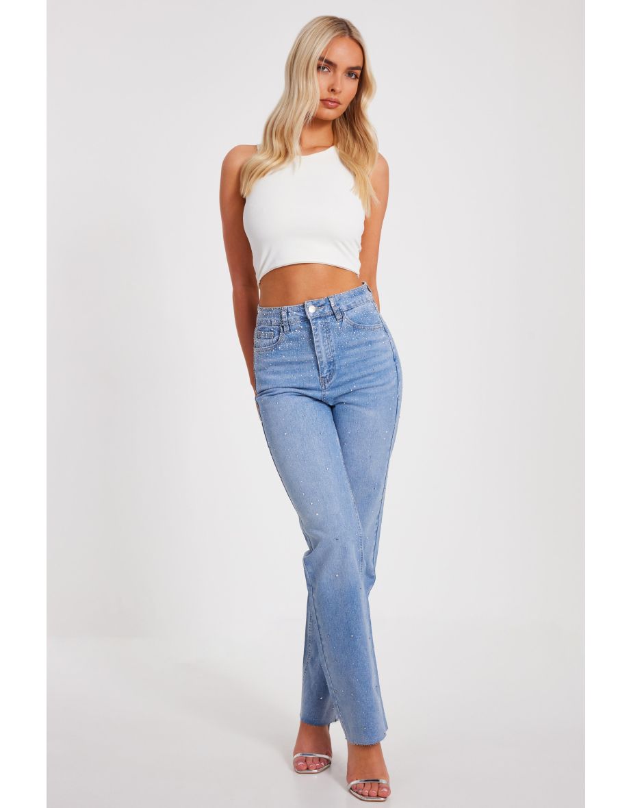 Light Denim Embellished Jeans