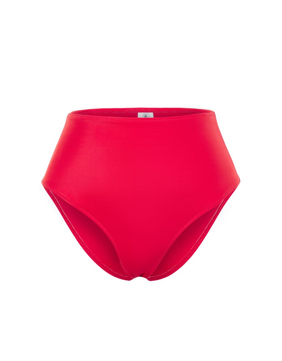 Red High Waist Bikini Bottom