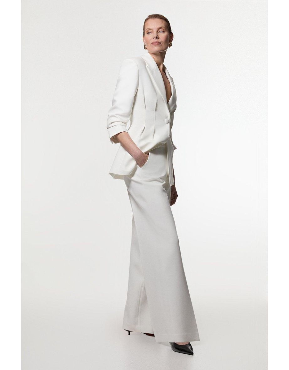 Compact Stretch Tailored Wide Leg Trouser