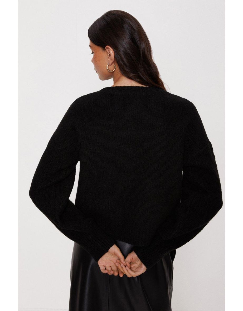 Hand Crochet Floral Cable Knit Jumper - 2