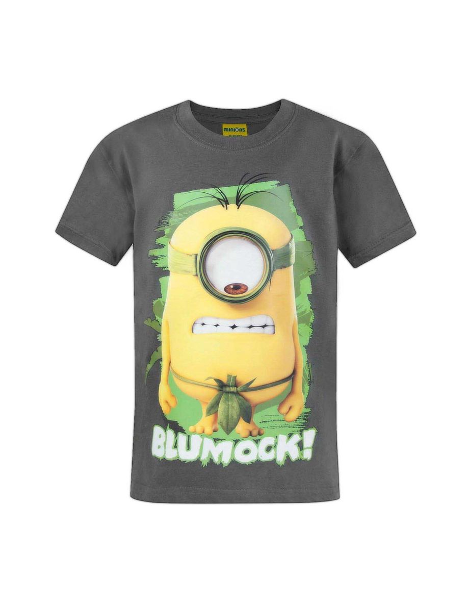 Minions Official Childrens/Kids Blumock T-Shirt - Charcoal