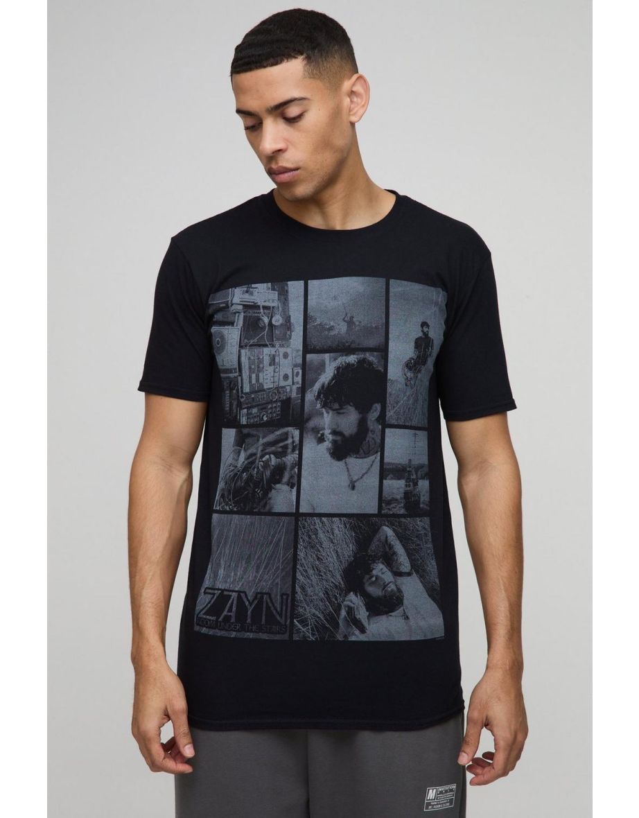 Regular Fit Zayn Malik License Printed T-Shirt - black