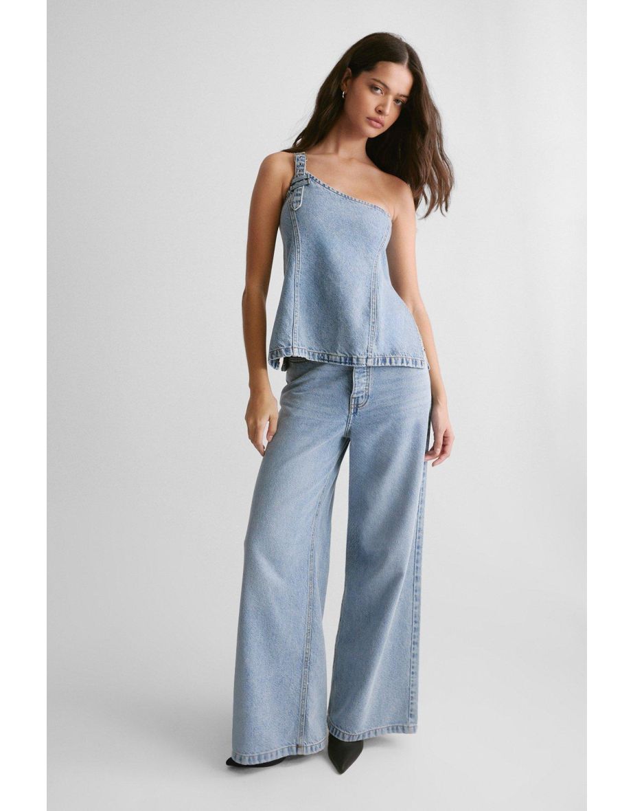 The Denim One Shoulder Top