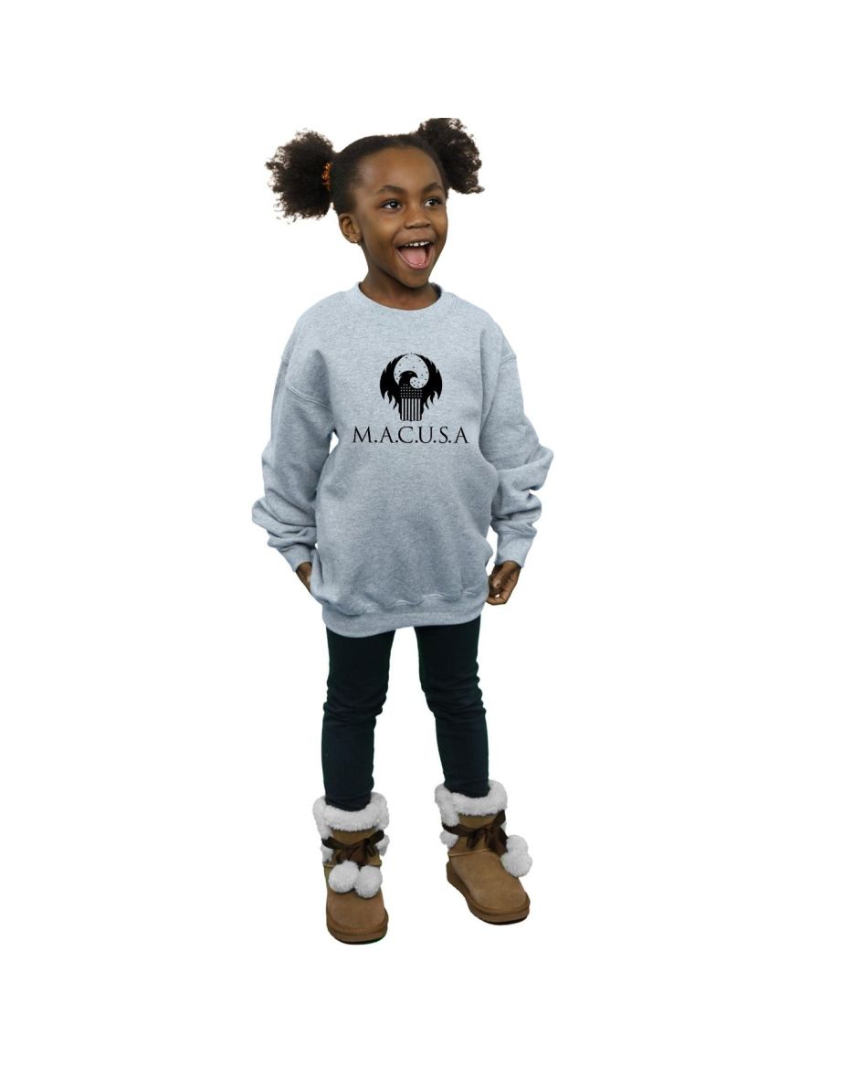 Fantastic Beasts Girls MACUSA Logo Sweatshirt - Sports Grey - 3