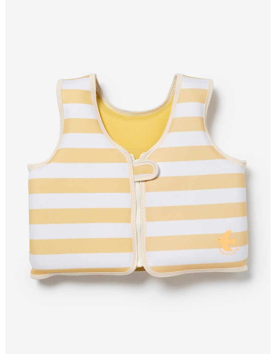 Kids Striped Swim Vest Sid the Seagull in Yellow