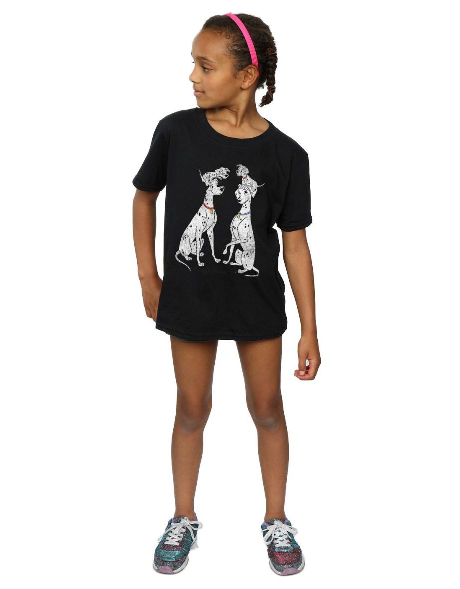 101 Dalmatians Girls Pongo And Perdita T-Shirt - Black - 3