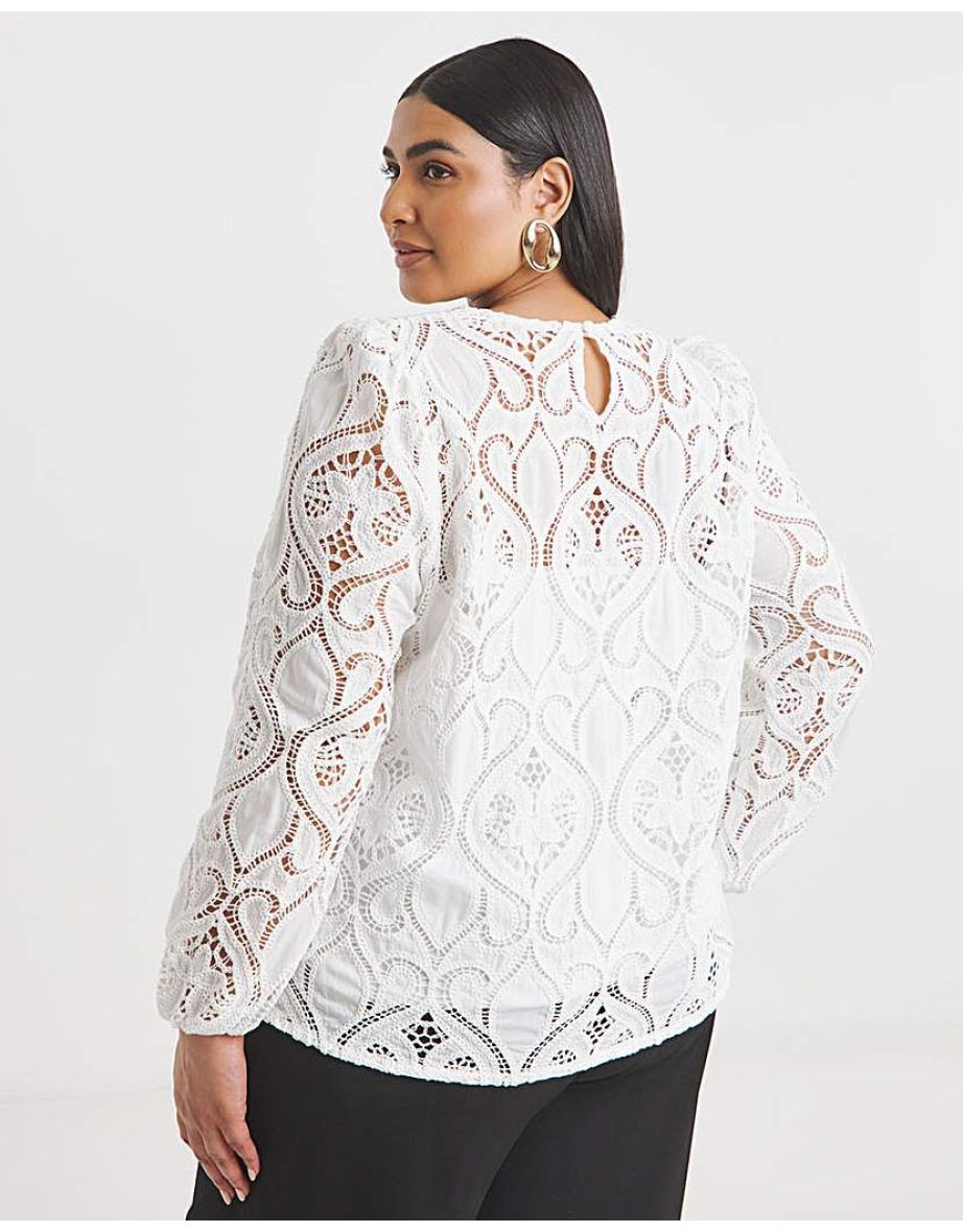 Joanna Hope Premium Broderie Blouse - 3