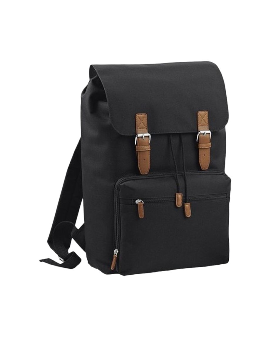 Bagbase Heritage Laptop Backpack Bag (Up To 17inch Laptop) (Pack of 2) - Black