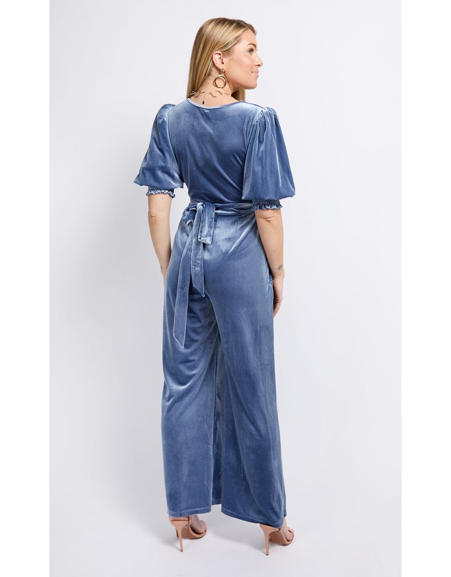 Blue Velvet Jumpsuit by Vogue Williams - 3