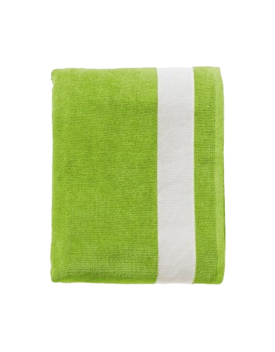 SOLS Lagoon Cotton Beach Towel - Lime Green/White