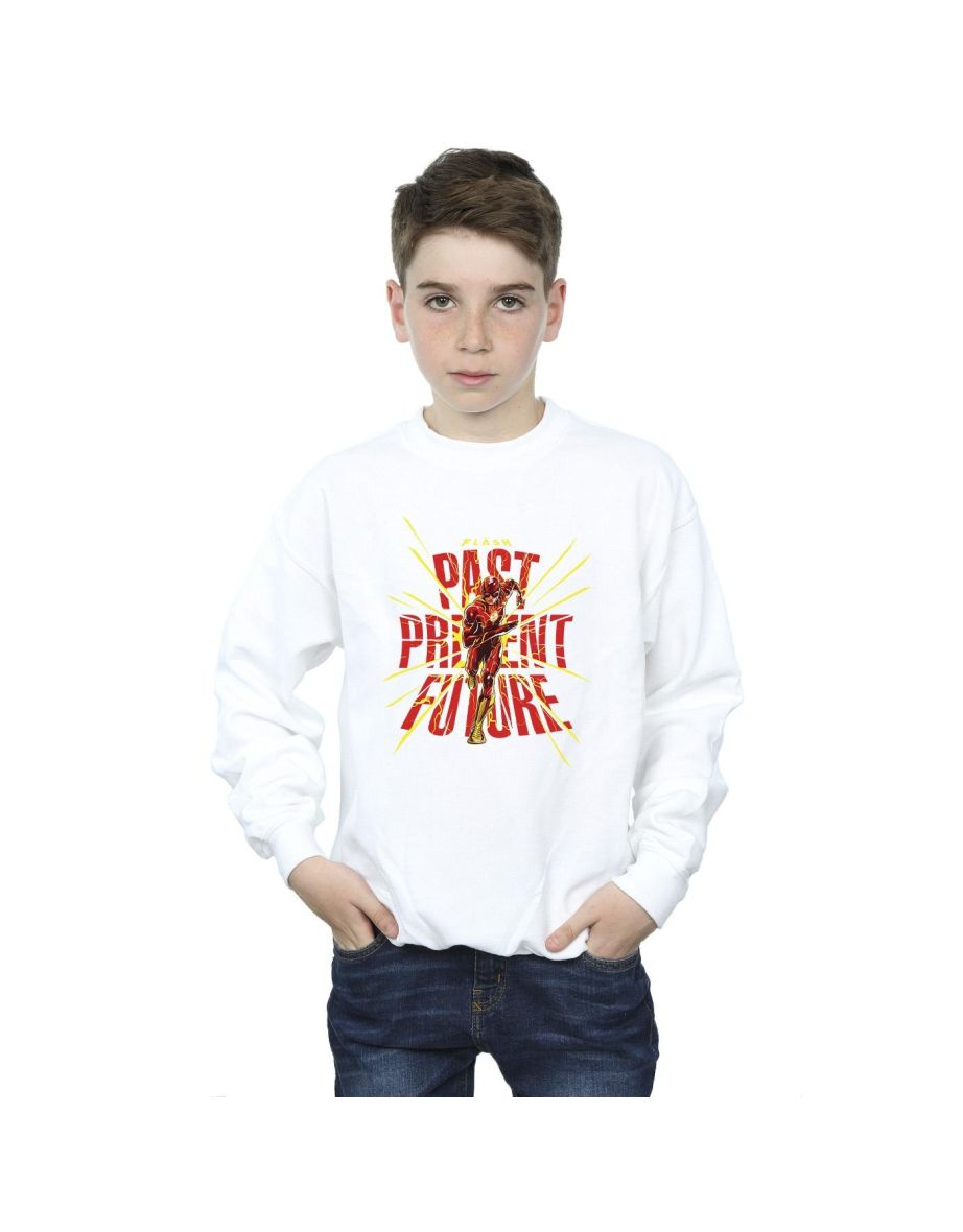 DC Comics Boys The Flash Past Present Future Sweatshirt - White