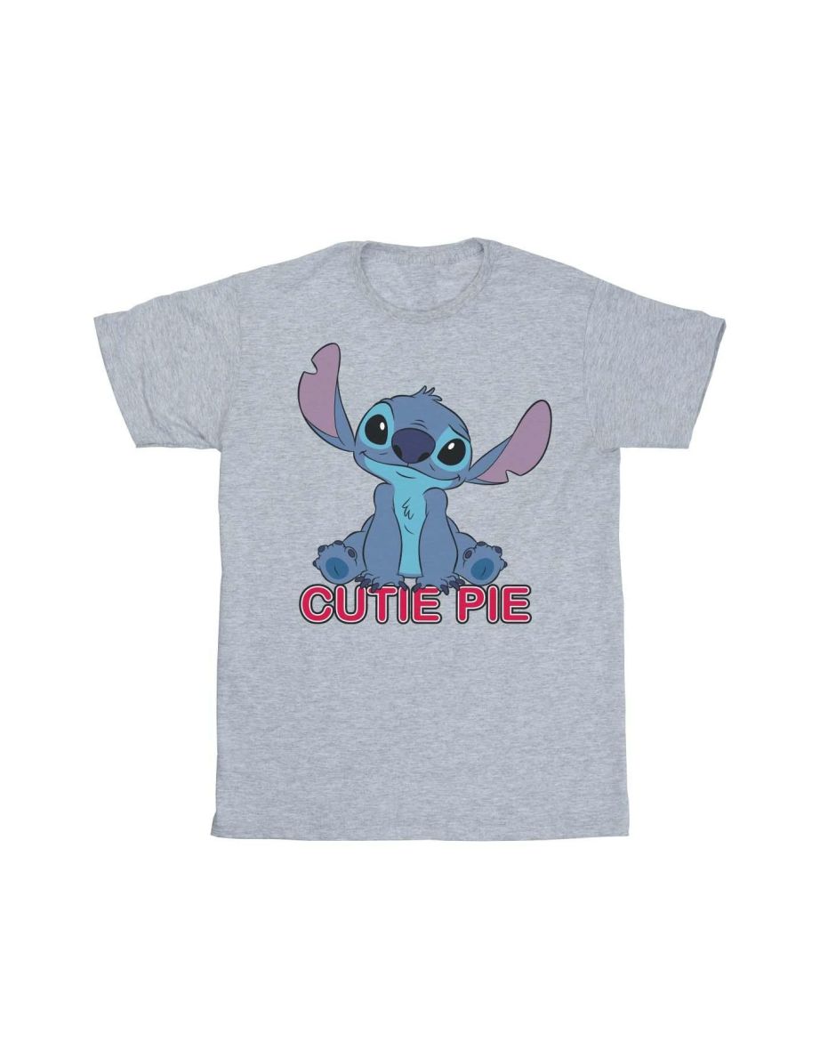 Disney Girls Lilo And Stitch Stitch Cutie Pie Cotton T-Shirt - Sports Grey
