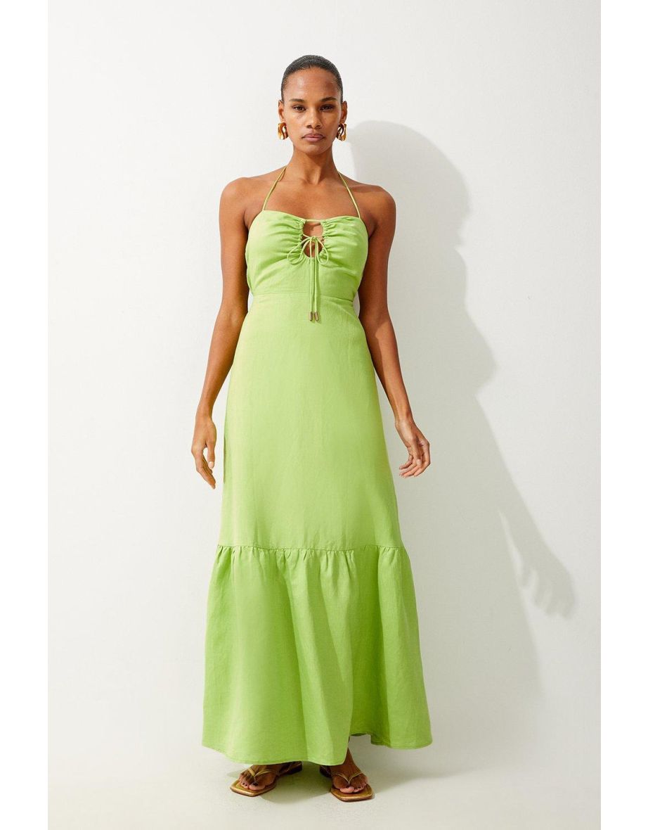 Viscose Linen Woven Maxi Beach Dress