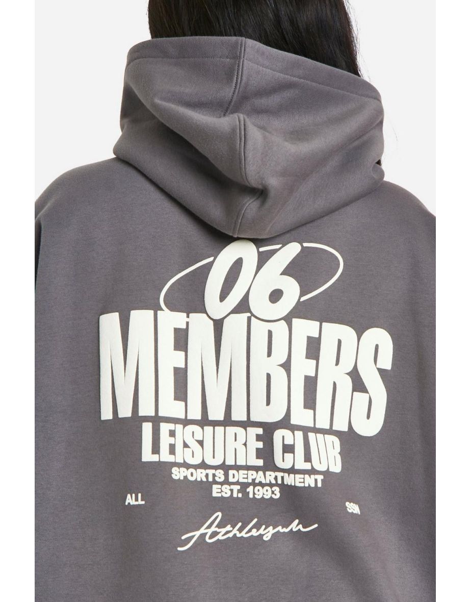 Plus Members Large Back Print Oversized Hoodie - 3